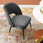 Modway - Rouse Performance Velvet Fauteuil d’appoint de salle à manger - Charbon de bois-Rembourrage en mousse dense