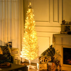 HOMCOM - Arbre de Noël artificiel illuminé 6 pi avec lumières LED blanc chaud-200 lumières LED intégrées directement dans l'arbre offrent un affichage chaleureux 