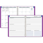 Mead - Agenda Upper Class scolaire hebdomadaire/mensuel pour étudiants 2026-2027 - 11 po H x 9 po l - couverture violette - bilingue-Reliure à double spirale résistante aux accrocs et qui repose à plat pour une utilisation facile