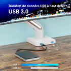 ShoppingAll - Support de moniteur simple robuste pour écrans de 13 à 35 po - Blanc-Le système de gestion des câbles est intégré dans le bras pour garder le poste de travail bien rangé