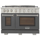 Kucht - 48 po Série KFX-X style professionnel au gaz propane - Acier inoxydable/Gris ciment-Nouveaux brûleurs true simmer pour une cuisson délicate à basse température
