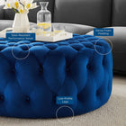 Modway - Amour Gros rond à boutons touffés Performance Velvet Ottoman - Marine-Tissu résistant aux taches durable