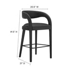 Modway - Pinnacle Cuir végane Tabouret de bar - Noir noir - Ensemble de 2-Rembourrage en cuir végane