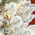 HOMCOM - Arbre de Noël artificiel floqué enneigé de 6 pieds avec lumières-Installation rapide grâce à la conception simple des sections  