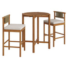 Modway - Eleni 3 pièces Terrasse extérieure Bois de teck Bar Set - Voile naturel-Ensemble de meubles en bois de teck