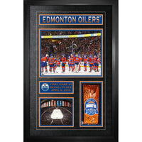 Edmonton Oilers Collage Frame Final Game At Rexall Place - Impression encadree - 23" x 35"-Qualité supérieure - print framed