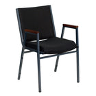 Flash Furniture – Chaise empilable robuste à revêtement noir à motifs et rembourrage épais de 3 pouces Hercules, avec accoudoirs-Style contemporain