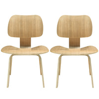 Modway - Fathom Chaises de salle à manger Ensemble de 2 - Naturel-Parfait pour la restauration ou le travail