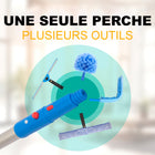 Gritt Commercial - Ensemble de nettoyage de vitres - Raclette pivotante de 18 po - Manche télescopique de 20 po - Lot de 2-Longueur de la lame : 18 po
