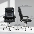 HOMCOM - Fauteuil de bureau grand et haut avec coussin à ressorts - capacité de 400 lbs-Fonction basculante permettant de se détendre et de réduire la fatigue pendant les longues heures de bureau 