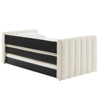 Modway - Veyla Chenal Touffé Boucle Lit de jour jumelle avec Trundle, Nuage-Assemblée requise