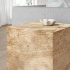 Modway - Jordana Square Plinth Intérieur - Terrasse extérieure Béton Table d’appoint - Travertin-Arrivée entièrement assemblée