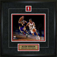 Allen Iverson Pin & Plate Sixers - Impression encadree - 18" x 18"-Qualité supérieure - 8x10 framed