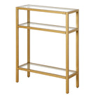 Hudson&Canal - Console Sivil 22" L - Laiton-Le dessus peut supporter 25 lb, les étagères du milieu et du bas peuvent supporter 10 lb chacune