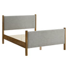 Modway - Maven Grandeur nature Tissu tapis Lit de plateforme, Noyer de blé-Cadre de lit en bois