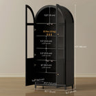HOMCOM - Armoire de cuisine arche 71 po H - noir-Le design polyvalent de rangement et d'exposition convient aux cuisines, salons ou salles à manger 