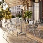 Flash Furniture – Chaise empilable commerciale avec dossier à 3 traverses, int/ext, aluminium (TLH017B)-Dossier courbé avec trois lattes