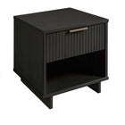 Manhattan Comfort - Table de nuit moderne Granville 18,11" à 1 tiroir - gris foncé - lot de 2-Parfait pour le rangement de chevet, les lampes ou les objets de décoration
