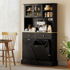 HOMCOM - Armoire de cuisine avec station de recharge - noir-Peut être utilisé dans la cuisine, la salle de bain, la buanderie ou le couloir 