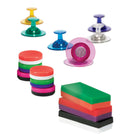 Dowling Magnets - Ensemble d'accessoires pour tableau blanc magnétique-Chaque bloc peut contenir jusqu'à 20 morceaux de papier, chaque punaise peut contenir 10 morceaux de papier, chaque bouton peut contenir 5 à 10 morceaux de papier. Les crochets magnétiques peuvent supporter jusqu'à 13 lb verticalement