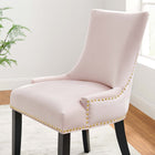 Modway - Marquis Performance Velvet Chaises de salle à manger Ensemble de 2 - Rose-Moulures cloutées à clous
