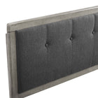 Modway - Draper Touffe Tissu et bois Tête de lit King, Charbon de bois gris-Rembourrage en mousse dense