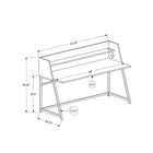 Monarch Specialties - 7547 Bureau 48 po L - Noir/Metal Noir-Dimensions du produit: 47,25 pouces L x 23,75 pouces L x 39,25 pouces H