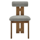 Modway - Torian Tissu Boucle Chaise à manger - Noyer gris clair - Ensemble de 2-9