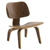 Modway - Fathom Chaise longue - Noyer-Chaise d’accent moderne du milieu du siècle