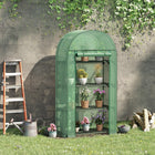Outsunny - Serre tunnel à pied 10 pi x 6,6 pi x 6,6 pi, bâche PE-Les étagères en métal offrent un espace pratique pour les plantes et les pots  
