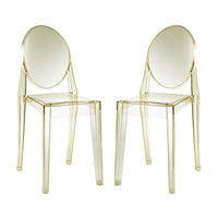 Modway - Casper Chaises de salle à manger Ensemble de 2 - Jaune-Pour un usage extérieur