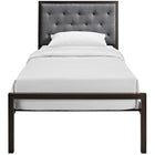 Modway - Mia Tissu Lit simple, Brun Gris-8