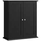 HOMCOM - Armoire à pharmacie avec étagère réglable et 2 portes - noir-Le design mural permet d'économiser un espace précieux au sol dans n'importe quelle pièce