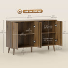 HOMCOM - Buffet 47,2 po L avec rangement - brun-La structure en panneau de particules et les cinq pieds en pin supportent jusqu’à 198 lb (90 kg) 
