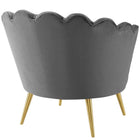 Modway - Admire Bord festonné Performance Velvet Fauteuil d’accent - Gris-Capsules de pied non marquées
