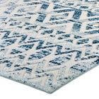 Modway - Reflect Treillis marocains Tamako Diamond et Chevron Tapis intérieur / extérieur 8 pi l x 10 pi L - Ivoire et bleu-8