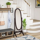 HOMCOM - Miroir pleine longueur - 18,9 po l x 57,9 po H - marron-Finition couleur unie qui s’intègre facilement dans votre chambre, salle de bain ou couloir 