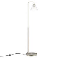 Modway - Element Verre transparent Verre et métal Lampe sur pied, Nickel Satiné-Lampe sur pied en verre