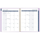 Mead - Agenda hebdomadaire/mensuel 2027 - 11 1/4 po H x 9 po l - rosettes violettes - grand - bilingue-Couverture rigide durable