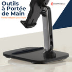 ShoppingAll - Support Tablette Portable Entièrement Réglable pour Téléphone/Tablette 4.7”-13” - Noir-7