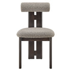 Modway - Torian Tissu Boucle Chaise à manger - Wenge Taupe - Ensemble de 2-9
