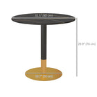 HOMCOM - Table à manger ronde avec plateau effet marbre pour cuisine - noir-Base en acier avec revêtement en poudre assurant solidité et stabilité 