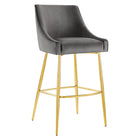 Modway - Discern Tabourets de bar - Gris - Ensemble de 2-Pieds en acier inoxydable en or brossé