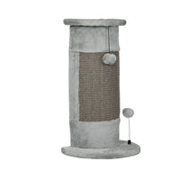 PawHut - Griffoir pour chat 23 po pour chats d'intérieur avec balles de jeu - gris-Balle suspendue interactive et balle à ressort pour un jeu stimulant 
