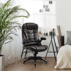 Vinsetto - Fauteuil de bureau exécutif à hauteur réglable avec roulettes pivotantes et accoudoirs - brun-Le similicuir est luxueux et facile d’entretien