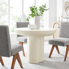 Modway - Caspian Béton rond de 40 po Table à manger, Blanc-Accueille 2 à 4 personnes