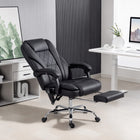 Vinsetto - Fauteuil de massage inclinable pour bureau à hauteur réglable et repose-pieds - noir-Faites une pause et détendez-vous avec une inclinaison de 135° et un repose-pieds 