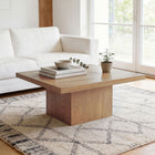HOMCOM - Table basse carrée avec plateau épais - bois naturel-La construction robuste en MDF garantit durabilité et performance à long terme