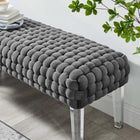 Modway - Prologue Tissé Performance Velvet Ottoman - Gris-Tissu résistant aux taches durable