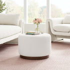 Modway - Tilden Grande boucle ronde de 23" rembourrée Rembourré Ottoman - Noyer des nuages-Socle en caoutchouc